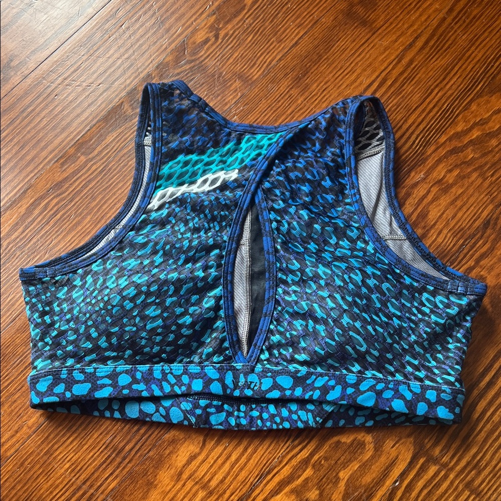 Peloton Blue and Black Textured Sports Bra - Picture 2 of 2